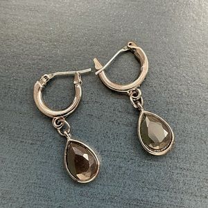 Blue and gray tear drop earrings